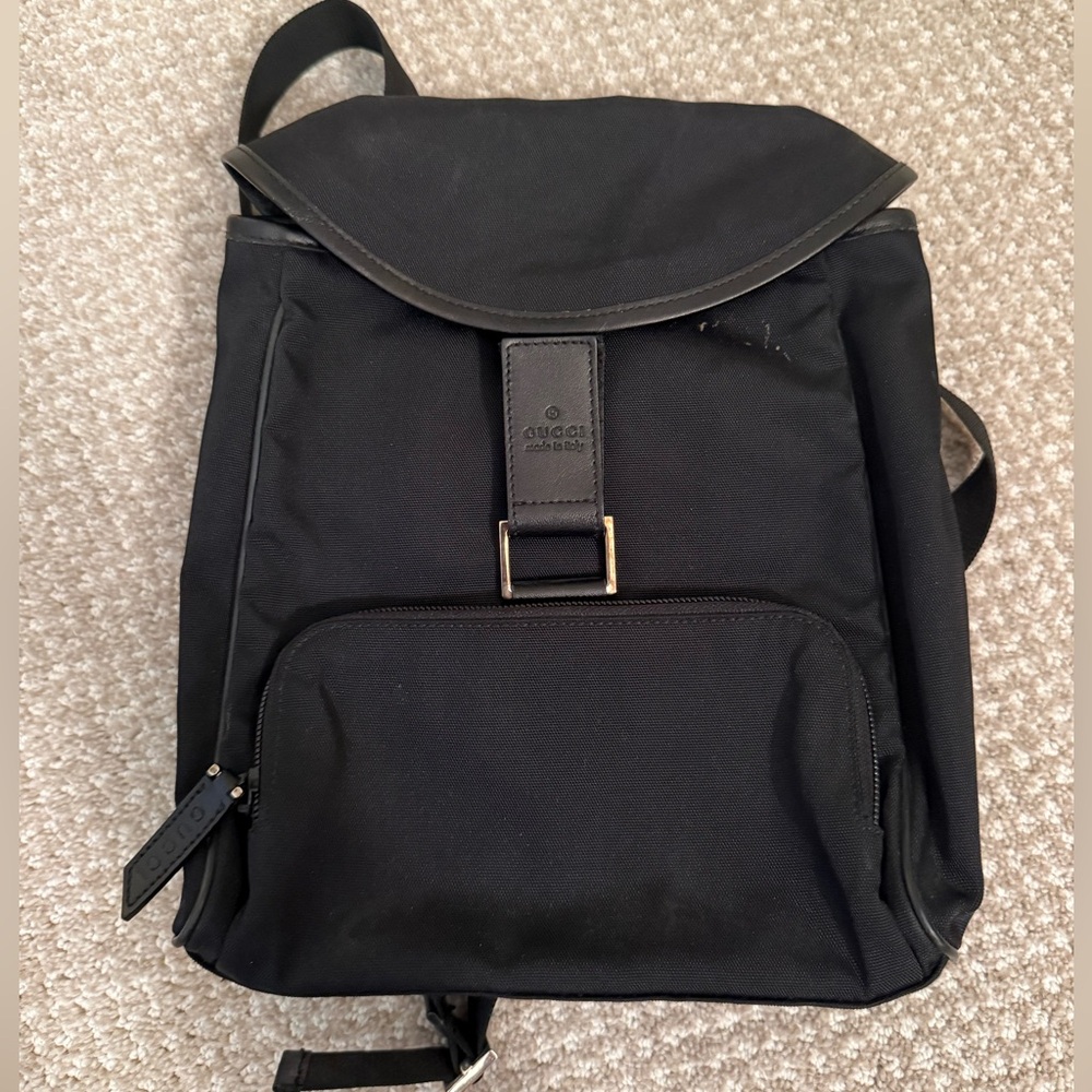Gucci Black Backpack with Adjustable Straps